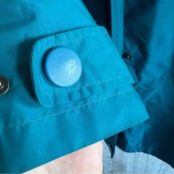 L.L. Bean Women's Blue Teal Rain Jacket Small - Picture 3 of 4